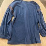 Cruel Girl Cruel Denim Thermal Top XS Xtra Small Dark Blue Gold Geometric Embroidery Waffle Photo 2