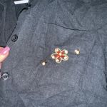 Unique Vintage Black Linen Button Up Photo 2