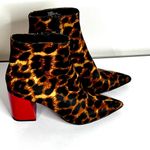 Betsey Johnson Kassie Leopard Fabric Pointed-Toe Ankle Bootie, 6M Photo 1
