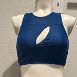 NEW Fanna Gamma Blue Polewear Pole Swim Top Peekaboo Cutout Sport Bra XS Photo 1