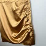 Naked Wardrobe NWT The Statement Fitted Bustier Strapless Draped Gold Dress L Photo 2