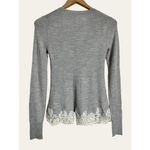 Rebecca Taylor  Gray White Lace Combo Pullover Alpaca Wool Sweater Size S Photo 34