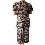 Vibe Sportswear Black Bohemian Floral Jumpsuit 1X Photo 2