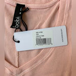 Bobi NWT  peach pink drop shoulder v neck T XS waffle material Photo 1