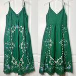 Sea NY Vesna Embroidered Cotton Linen Slip Midi Dress Green Size 2 Photo 5