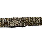 Anthropologie Cocobelle Komodo Papua Shells Embellished Belt Wooden Clasp Casual Photo 0