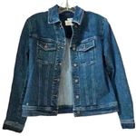 Jones New York Women's Stretch Denim Jacket Blue Size S Casual Long Sleeve Photo 4