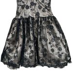 Jessica McClintock Strapless Black Gold Lace Tulle Sparkle Prom Party Dress Photo 14