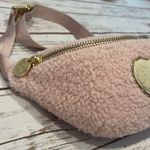 Stoney Clover Lane Sherpa Cozy Rose Fanny Pack with Blanc Glitter Heart Photo 11