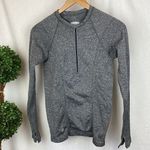 Athleta  Gray Long Sleeve Half Zip Form Fitting Sport Athletic Top S Photo 0