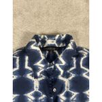 Lafayette 148 Ikat Pleated Tunic Top Size 14 Batik Dyed Career Office Lagenlook Blue Photo 3