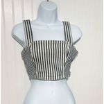 ZARA  Striped Denim Crop Bodice Tank Top Sleeveless‎ Blue White Small Photo 1