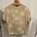 Beautiful vtg 80s peaches and cream paisley silk shawl collar blouse Austin Reed Tan Size 16 Photo 2