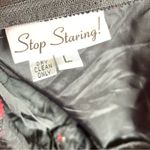 Vintage 90s Stop Staring! Rose Ruched Fit & Flare Strapless Midi Dress Black Size L Photo 3