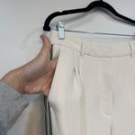 Aritzia  Womens Effortless Pants 10 White Trouser Pin Stripe Wide Leg Pleat Loose Photo 7
