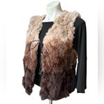Love Token  Rex Rabbit Ombré Fur Vest, Sz S Photo 4