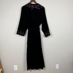 Victoria's Secret Collection Robe Medium Black Velvet Embroidered Floral Satin M Photo 15