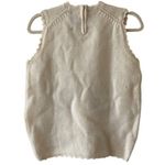B2 1960s Vintage Elliot Import Cream Knit Floral Embroidered Sleeveless Vest Top Pink Size undefined Photo 3