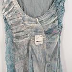 Free People  Dress Size 2 Heart to Heart Midi  Fairy Ocean Blue Ruched Flowy NWT Photo 8