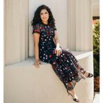 Monique Lhuillier  Floral Embroidered Tiered Lace Column Maxi Gown Dress Size 4 Photo 4