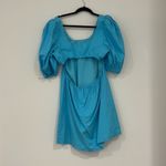 Open Edit Turquoise Puff Sleeve Sun Dress Photo 6