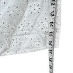 Urban Romantics Y2K Eyelet Crop Top L White Smocked V Neck Boho Chic Coquette Photo 9