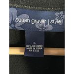Susan Graver  Womens Fleece Vest Sz Large Black Floral Trim Pockets Cozycore Photo 4