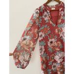 Wilfred  Aritzia Molly Babydoll Midi Dress M Long Sleeve Floral Flowy Peachy Pink Photo 3