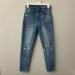 American Eagle Mom Jean High Rise Distressed Busted Knee Womens Size 00 Photo 1