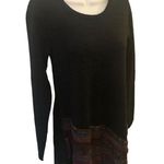 Soft Surroundings Raku Green Asymmetrical Woven Striped Hem Tunic Sweater XS Photo 1