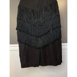 Geary Roark Kamisato Dress Womens 12 Black Fringe Flapper Open Back Cocktail Photo 7