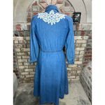 shirt dress denim jean 1990s cottagecore grannycore blue white Size XL Photo 3