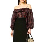 Ulla Johnson  Coline Cold Shoulder Crepe Top in Noir Photo 1