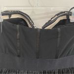 Bebe  Isis Lace Feather Strapless Bustier Cocktail Black Mini Dress Photo 5