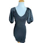 Bebe NWT Womene  Black Stunning Balloon Sleeve Mini Dress - Sz XS Photo 1