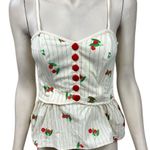 Anthropologie Maple Ivory Cherry Print Tank Blouse Red Size 4 Photo 0
