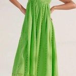 ZARA Green Maxi Eyelet Dress Photo 0