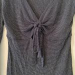 Free People  Intimately Navy Blue Metallic Shimmer Long Sleeve V-neck Tie Medium Photo 6