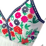 Boho Embroidered Look Open Back Maxi Dress XL White Floral Festival Sundress Photo 5