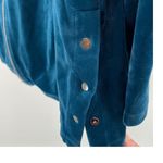Chico's Zynergy by  side snap velour teal size 0 4/5 hooded zip up casual workout Photo 1