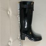 Kate Spade Black Rubber Tall Heeled Winter Rain Boots with Bow Size 7 Photo 7