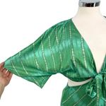 RUNAWAY THE LABEL Kayla Nori Cutout Dress Nori Green Print Size Medium NWT Photo 4