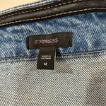 EXPRESS  Strapless Wide Leg Cargo Denim Jean Jumpsuit Womens 12 Light Blue Wash Photo 9