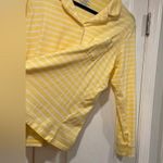 L.L. Bean Size M Long Sleeve Yellow White Stripe Button Down Collared Pajama Top Size M Photo 1
