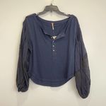 Free People NWT  Light Magic Henley In Deepest Navy Top Size XS Photo 1