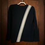 Athleta  Streetwise Navy White Sweater Relaxed Thumbholes Cotton Crew Neck XS Photo 1