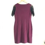 Ann Taylor  Wool Lace Up Knit Sheath Dress‎ Short Sleeve Plum Womens Size … Photo 4