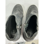 Womans Linea Paolo 6.5 M Blue Camo Suede Wedge Bootie Photo 5