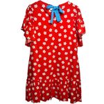 CROSBY by Mollie Burch  Posey Dress‎ Red Floral Ruffle Sleeve Mini Dress Sz Small Photo 7