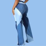 Vanberfia nwt stretchy patchwork style flared hem jeans! Blue Size undefined Photo 1